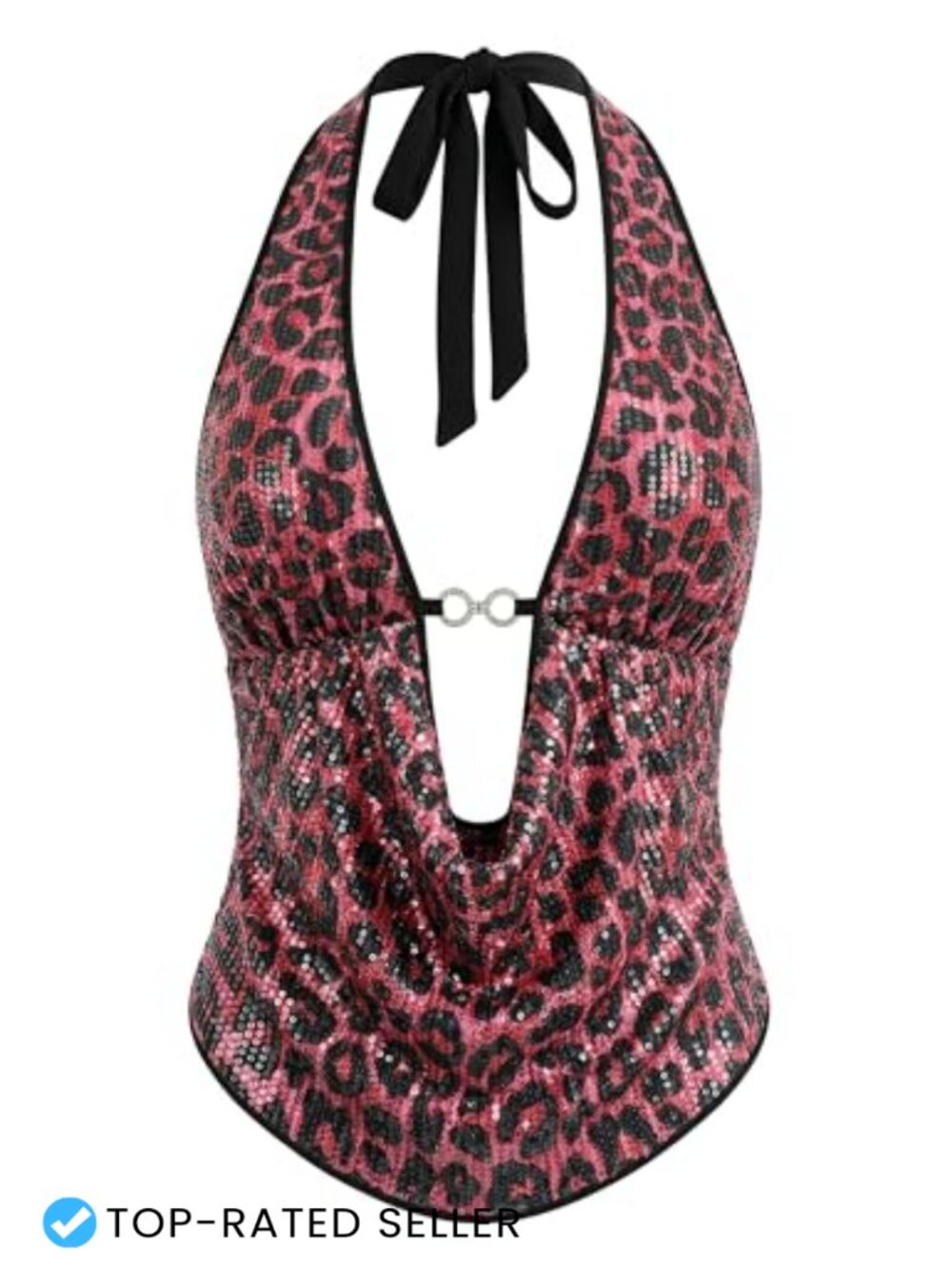 Sequin Halter Crop Top Y2K Rave Festival Party Top